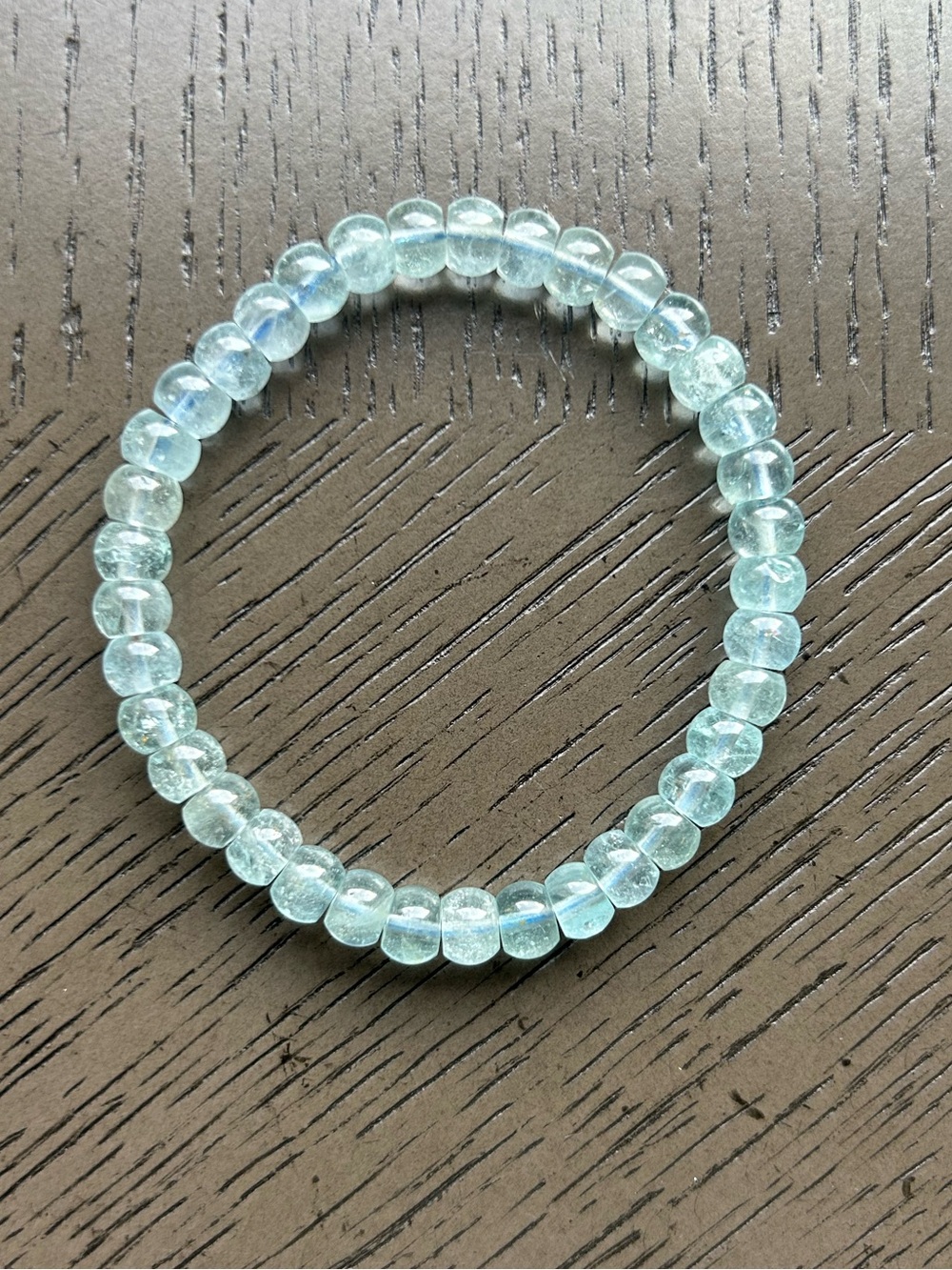 Rondelle Blue Topaz bracelet 6mm SIZE 6.5’
